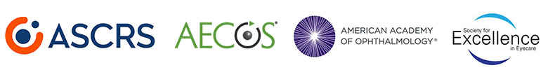 ASCRS, AEXOS, American Academy of Ophthalmology, Society for Excellence in Eyecare Logo